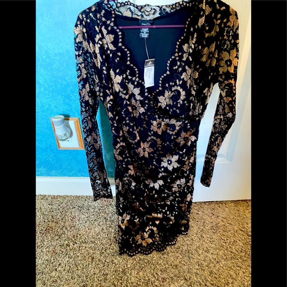 NWT Rue 21 Black and Tan dress size med